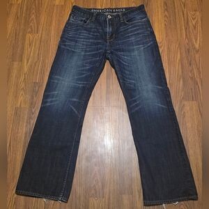 Womens American Eagle Low Rise Bootcut Stretch Dark Blue Denim Jeans 32x32 D77
